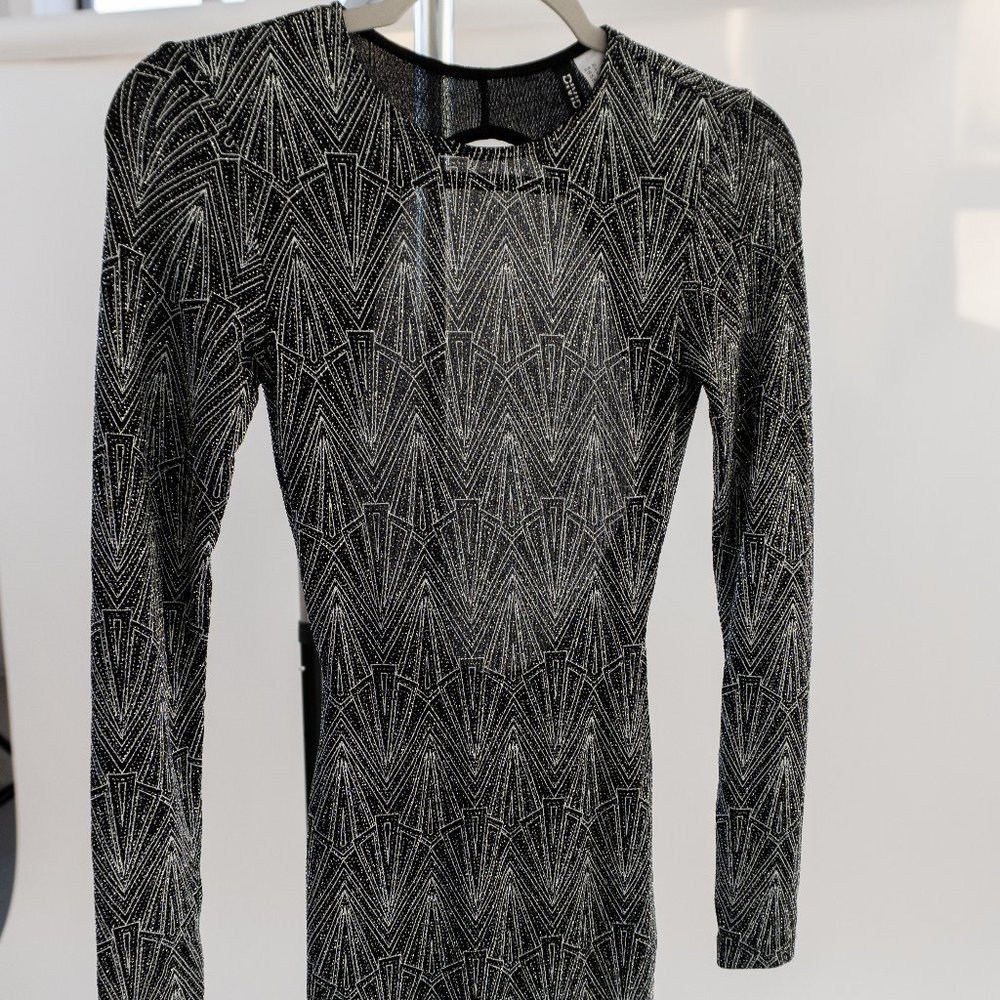 Black and silver glitter dress